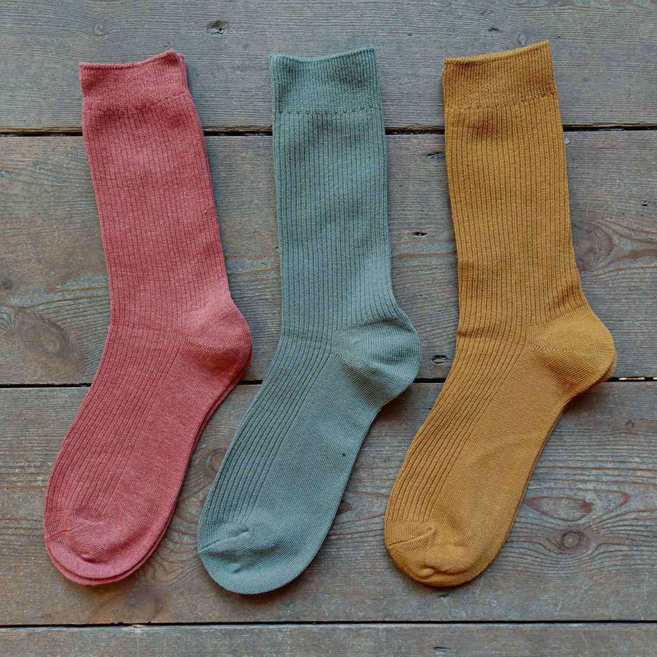 Women's Plain Coloured Ribbed Socks