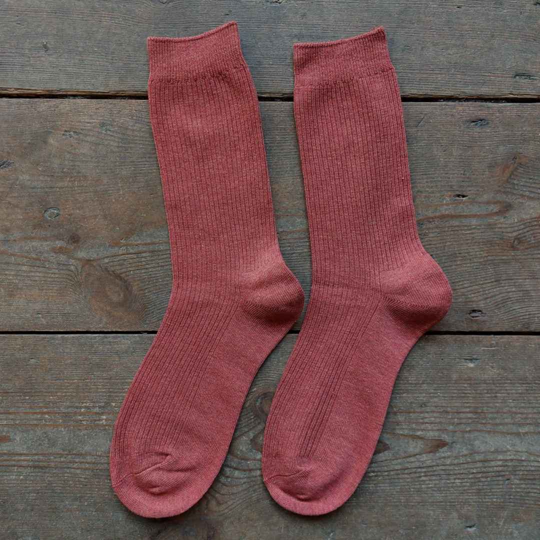 Women's Plain Coloured Ribbed Socks