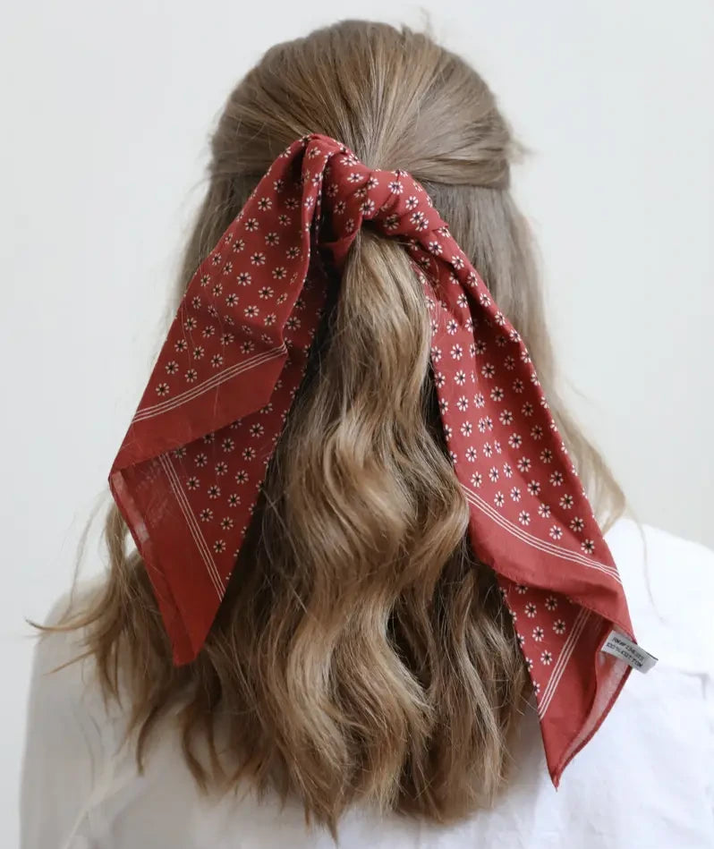 Classic square cotton head scarf