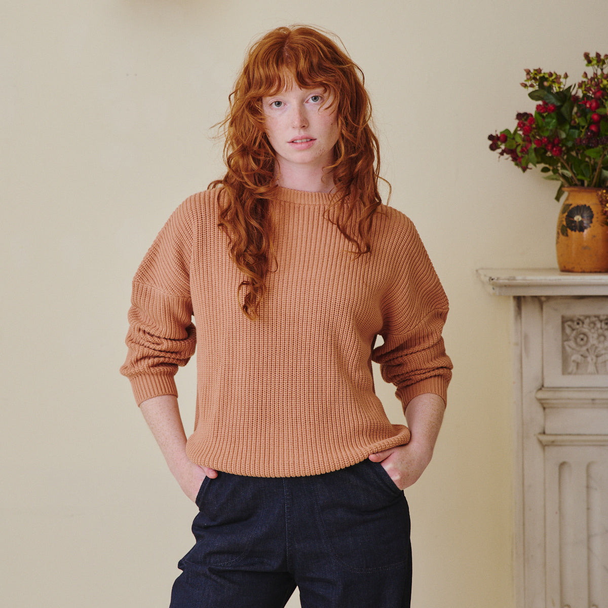 Ribbed Jumper - Terracotta