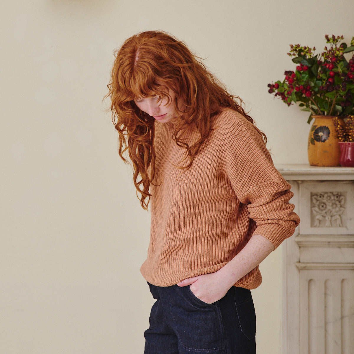 Ribbed Jumper - Terracotta