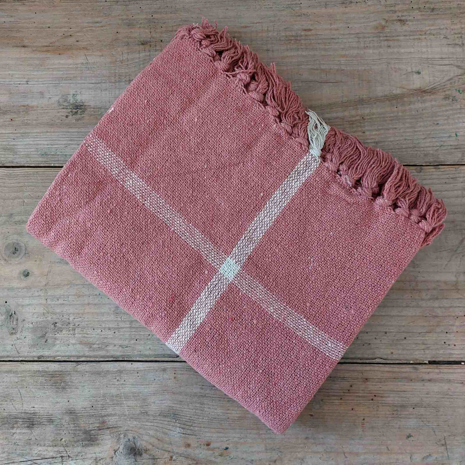 Terracotta Cotton Plaid Throw