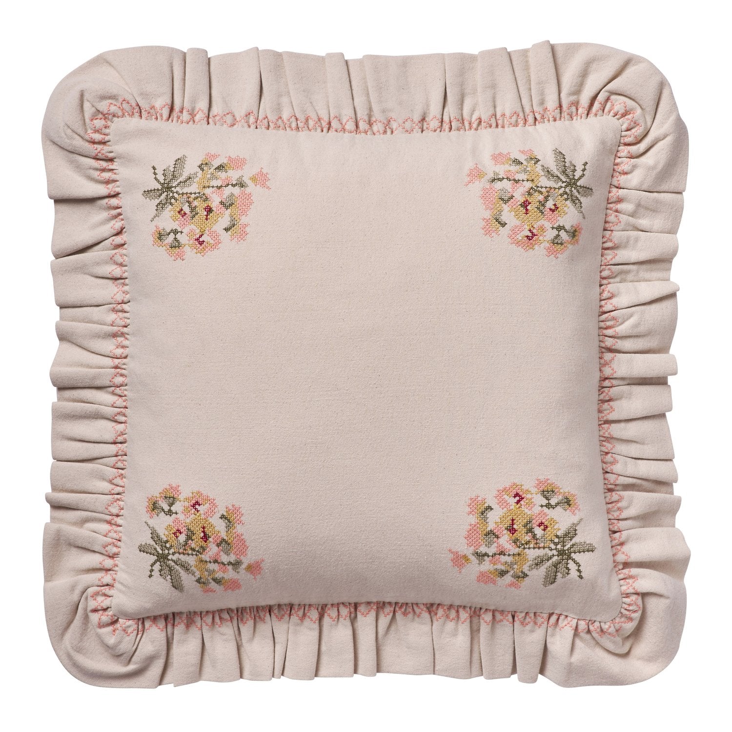 Projektityyny Frill Cushion -  Peony Embroidery