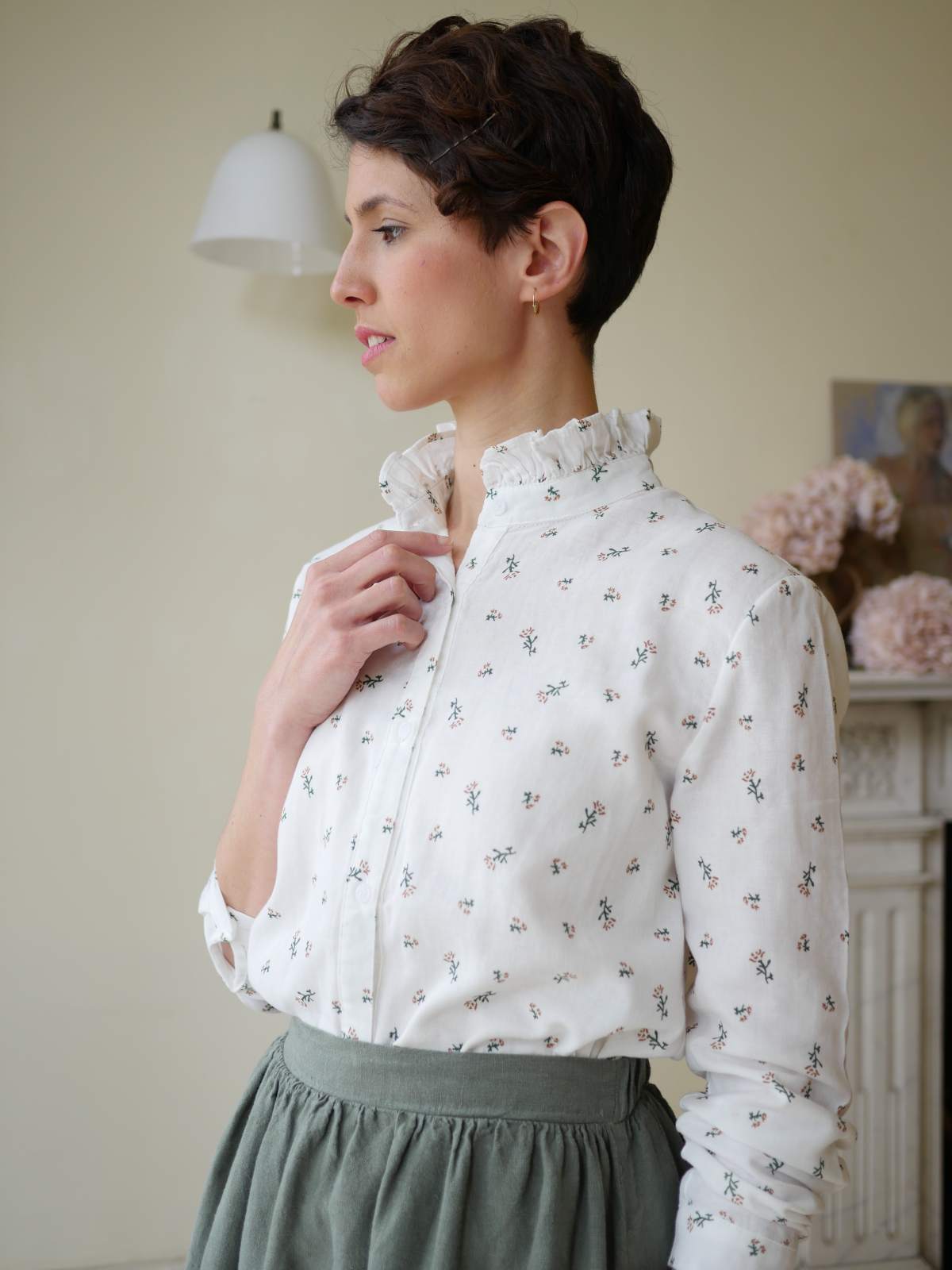 Rose Frill Collar Blouse