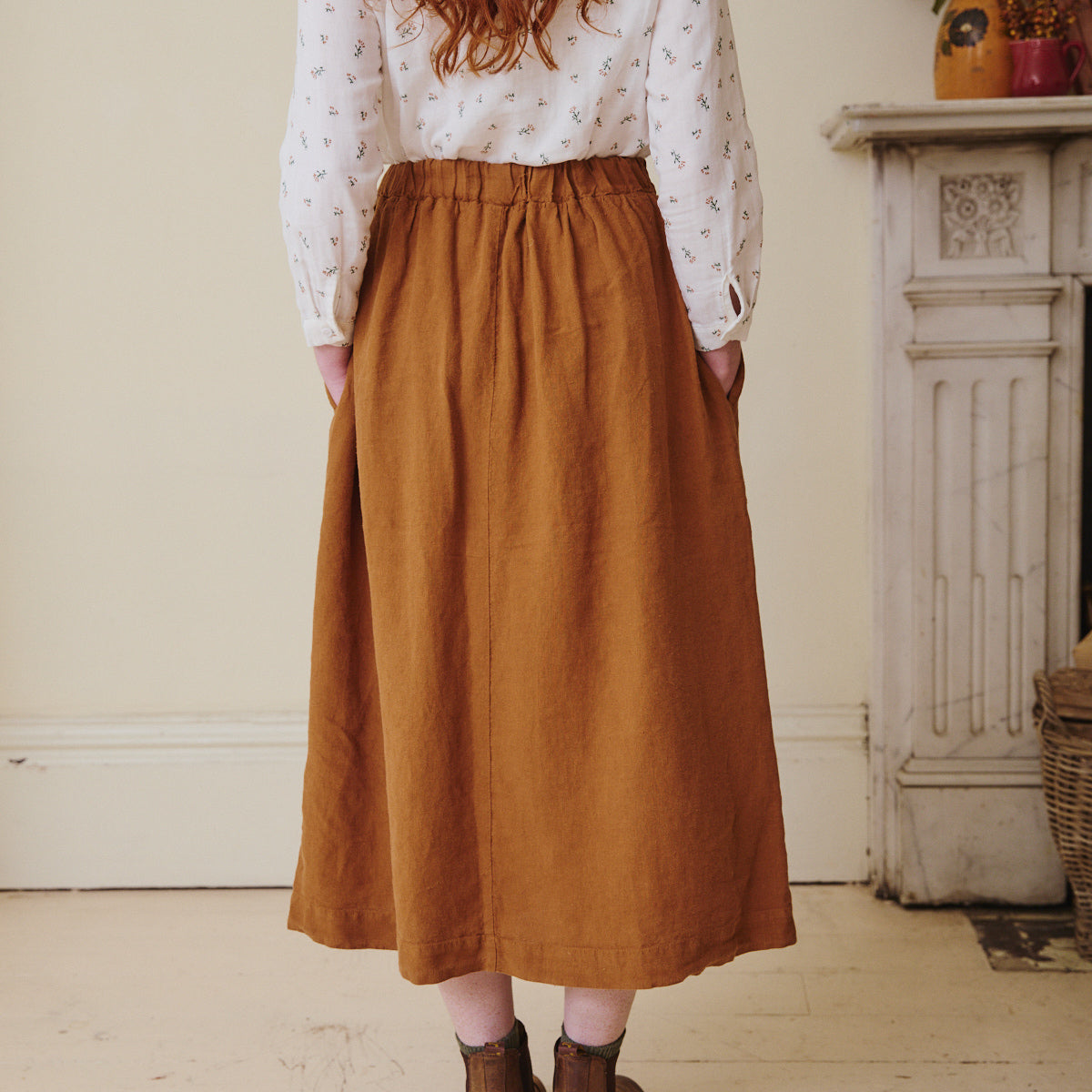 High Waisted Linen Skirt - Sienna