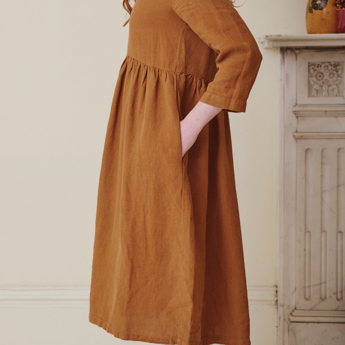 Linen Smock Dress - Sienna Pocket detail