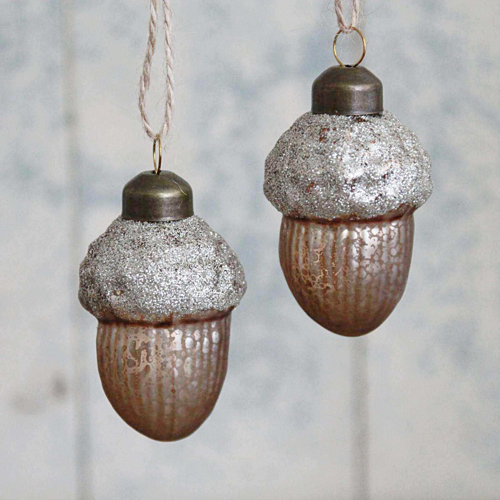 Glass Bronze Acorn Decoration