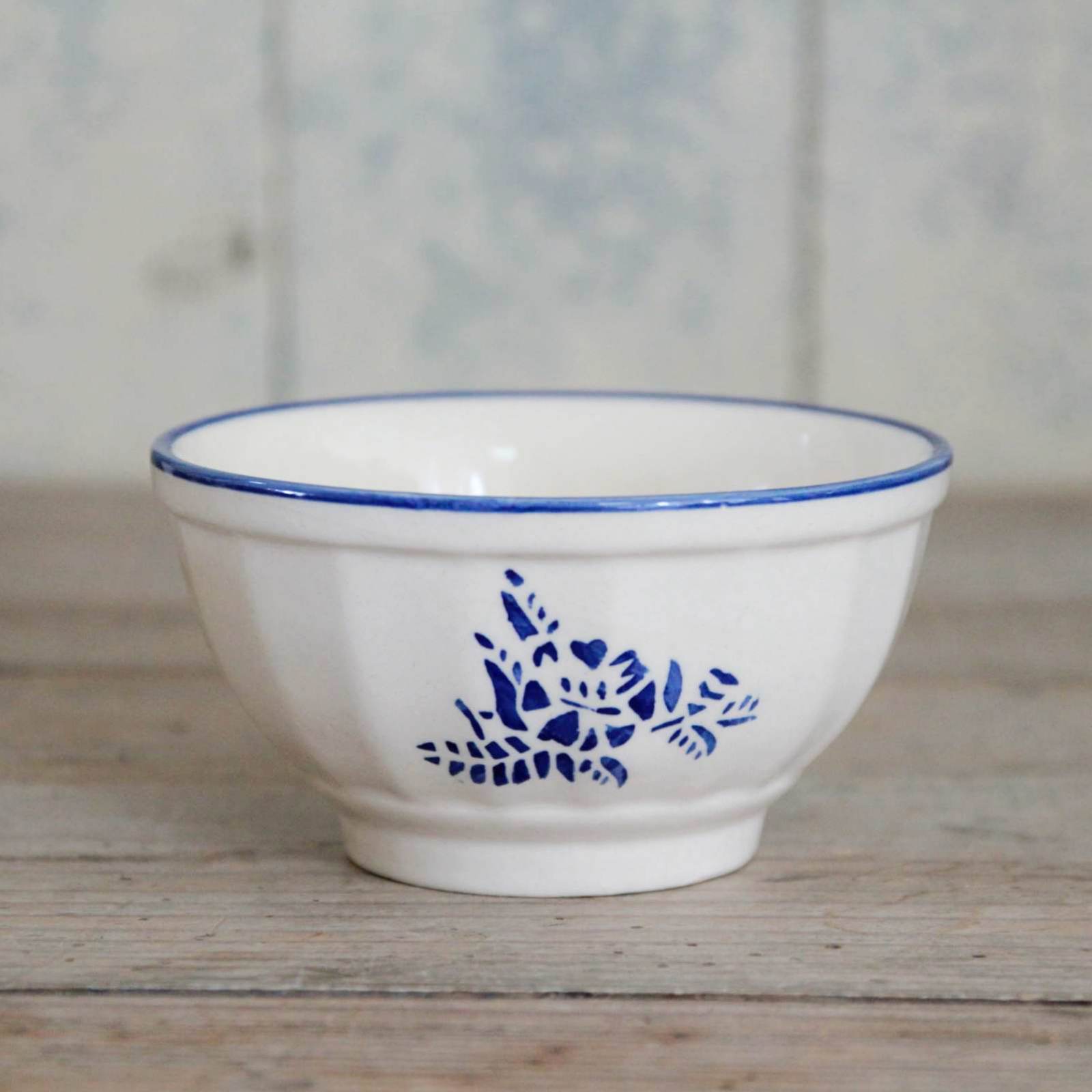 Small Stencil Bowl - Blue Flower