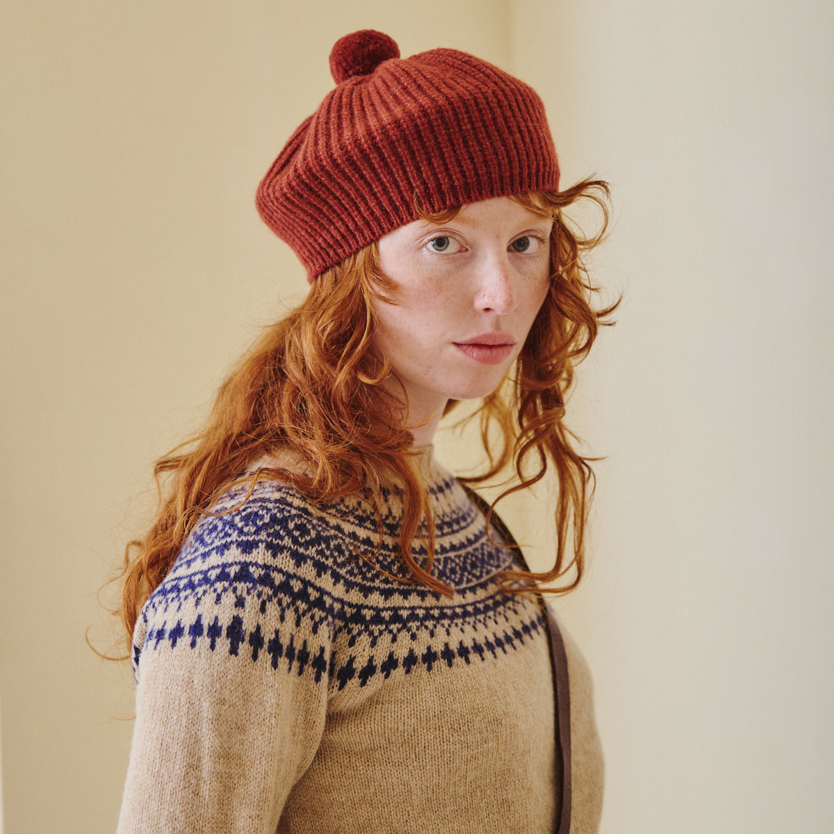 Classic Fair Isle Jumper - Pebble & Navy