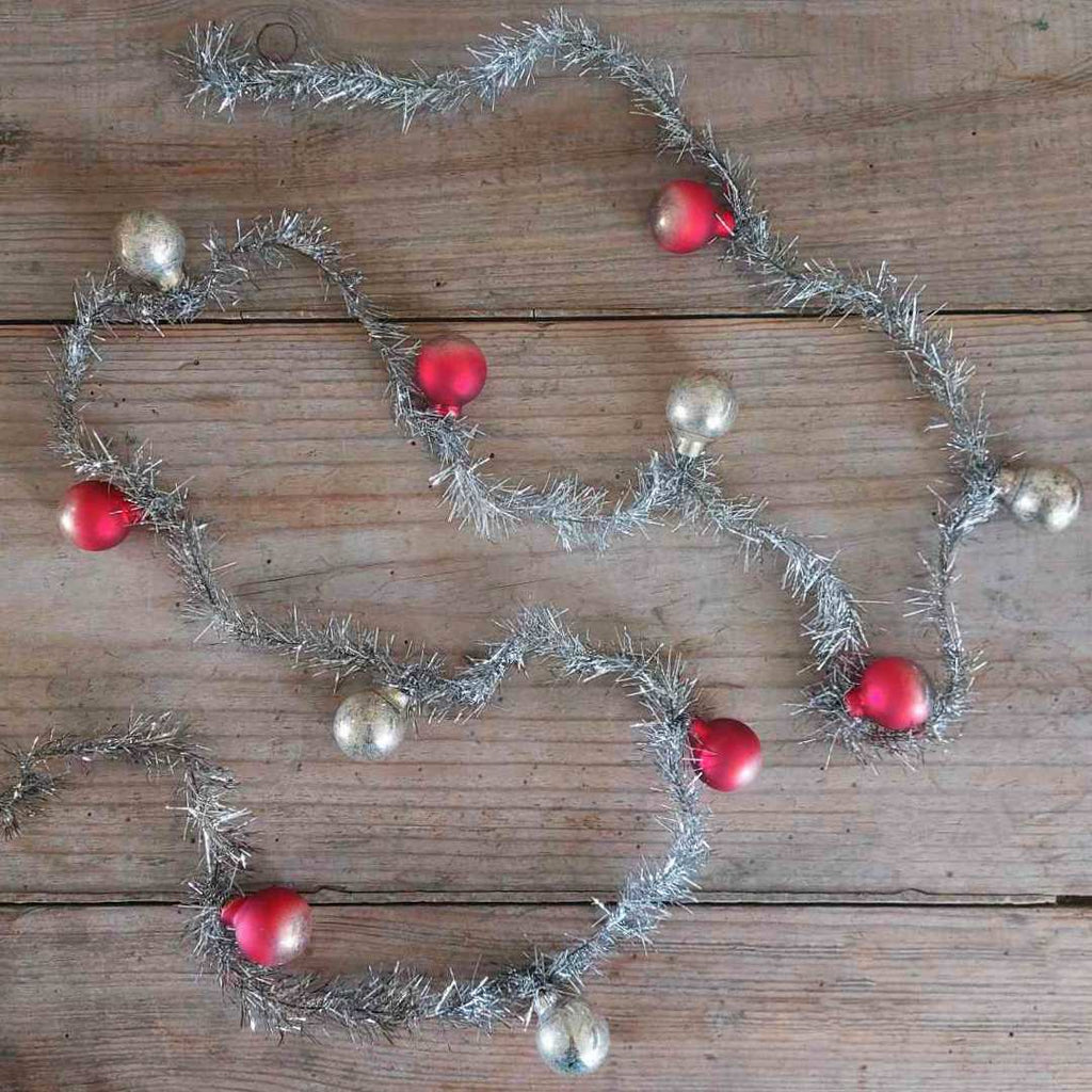 Antique Tinsel Bauble Garland