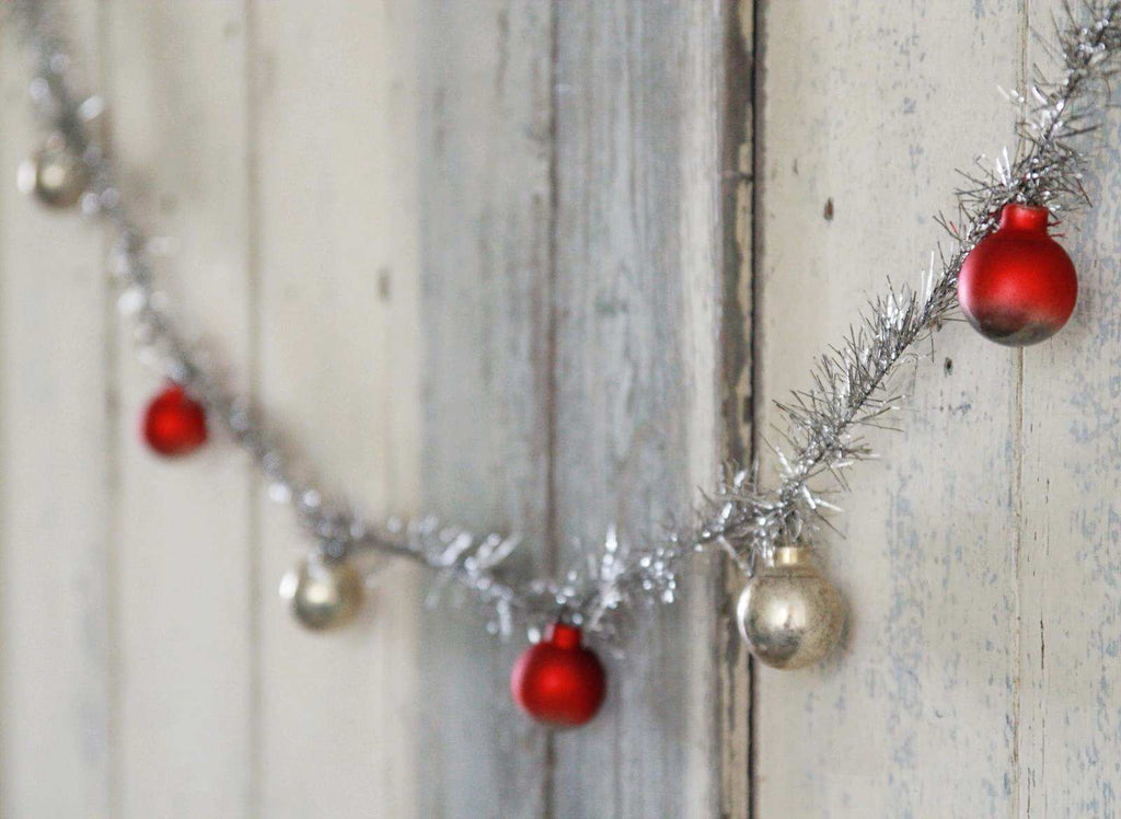 Antique Tinsel Bauble Garland