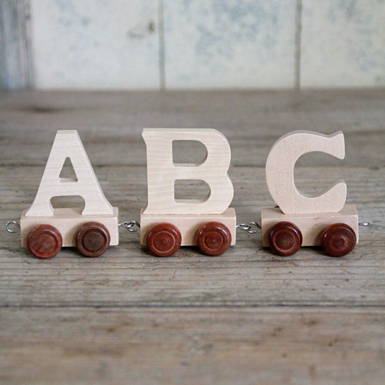 ABC Wooden Train Alphabet Letters