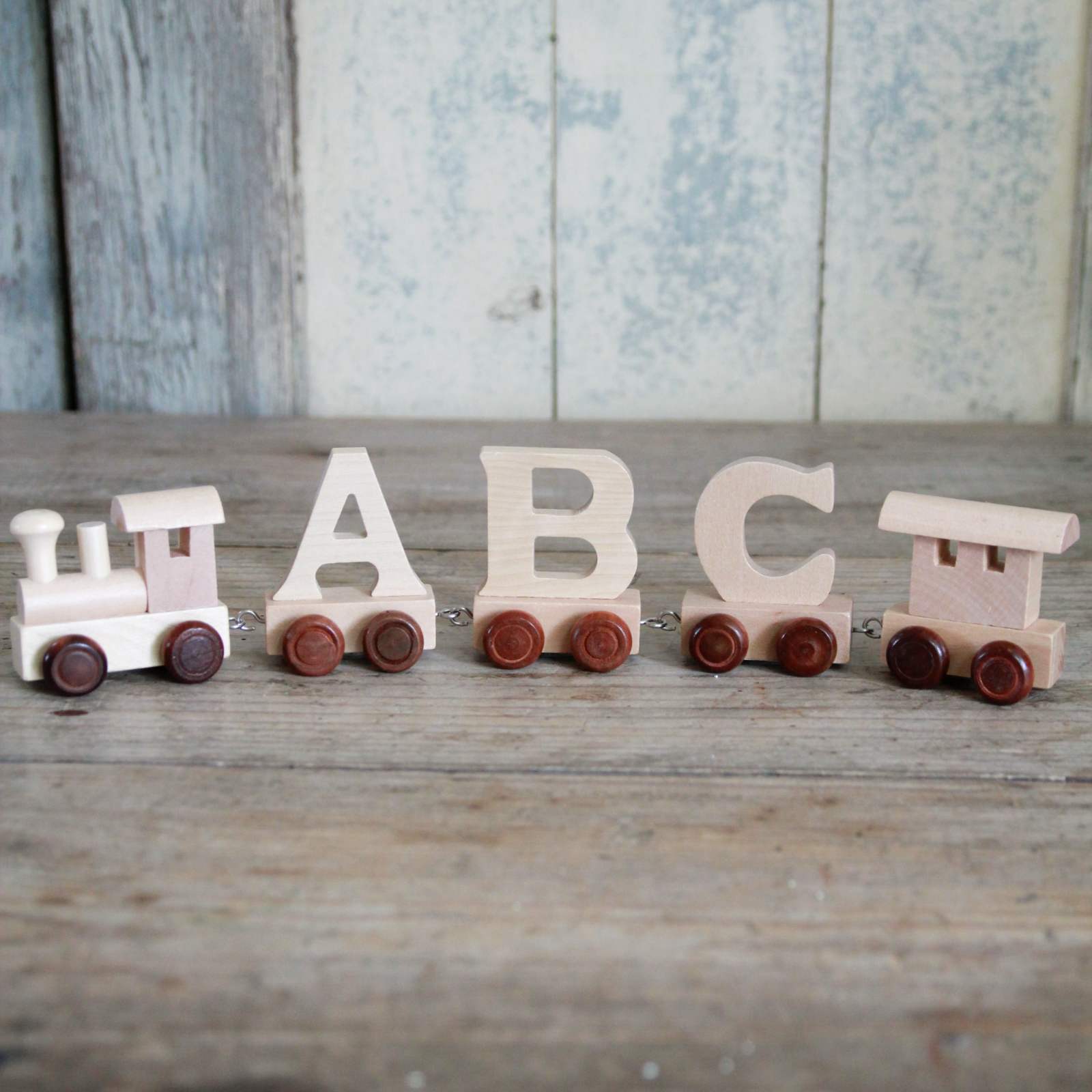 ABC Wooden Train Alphabet Letters