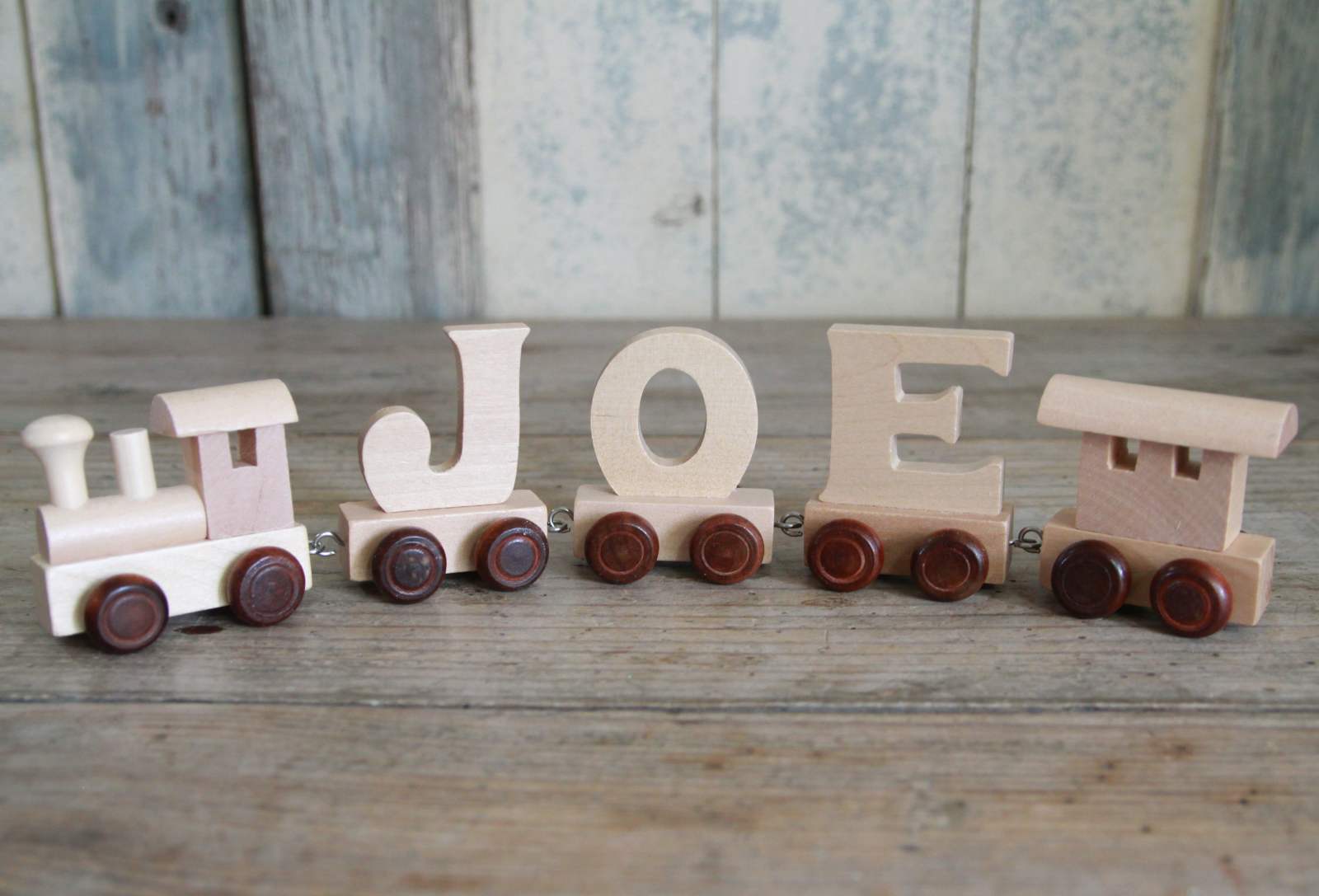 Name train Wooden Train Alphabet Letters