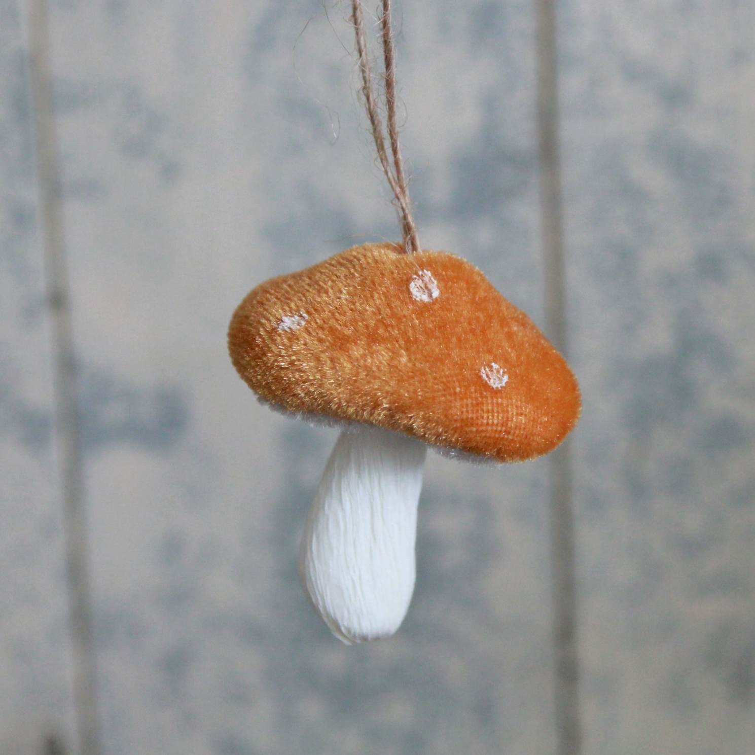 Hanging Velvet Toadstool Decoration