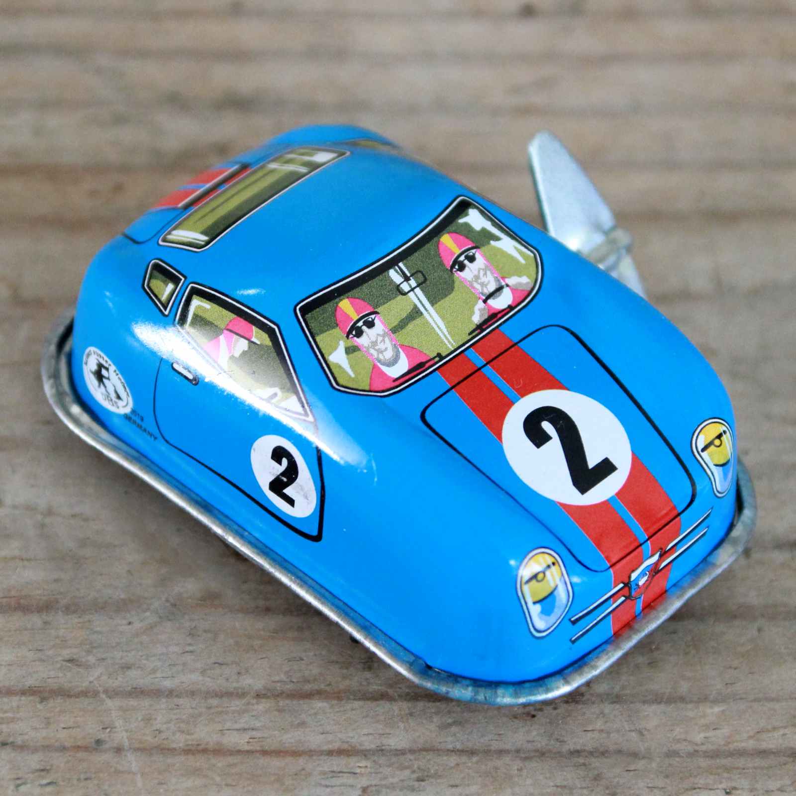 Blue Tin Racing Car Set of Three Tin Racing Cars