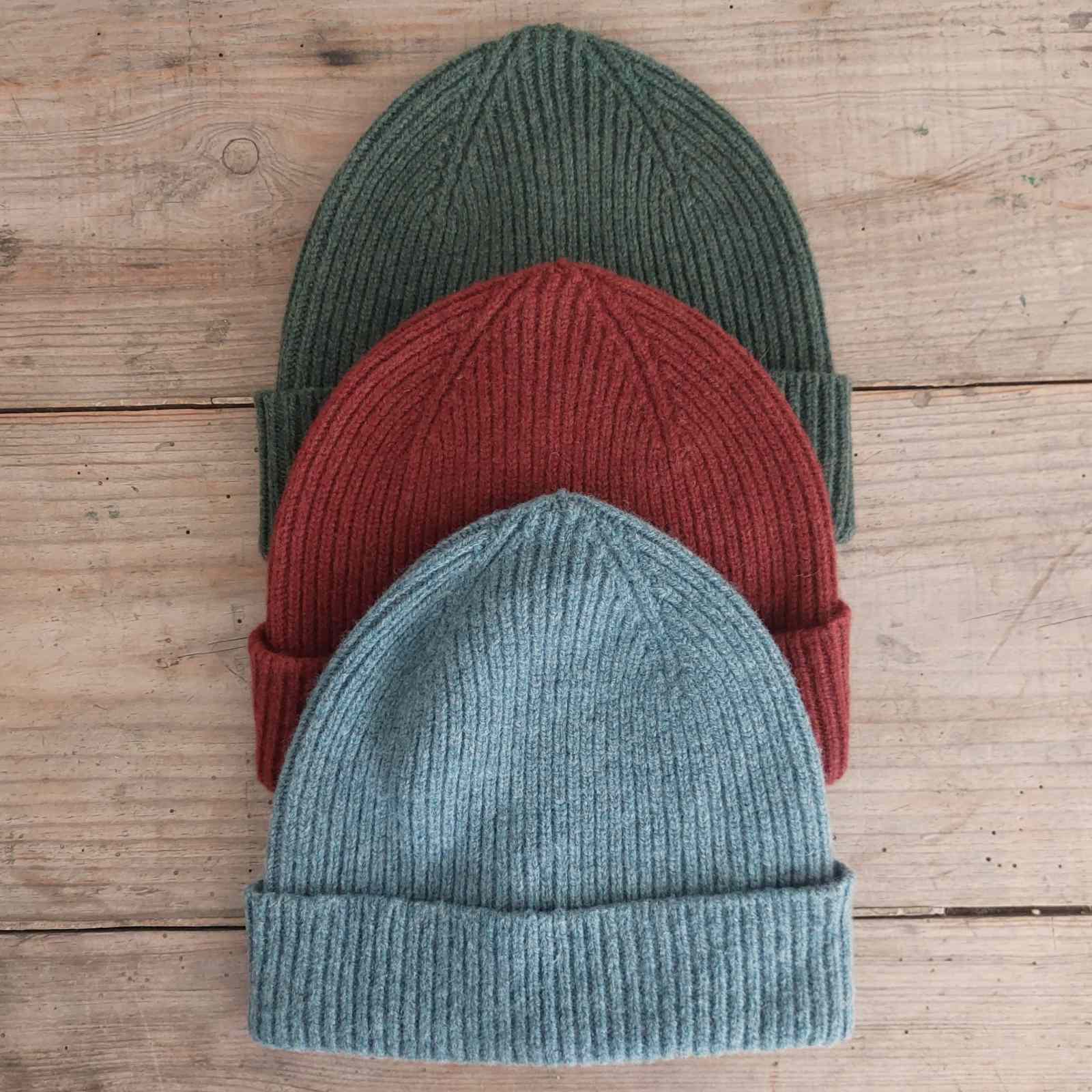 Unisex Scottish Wool Ribbed Hat