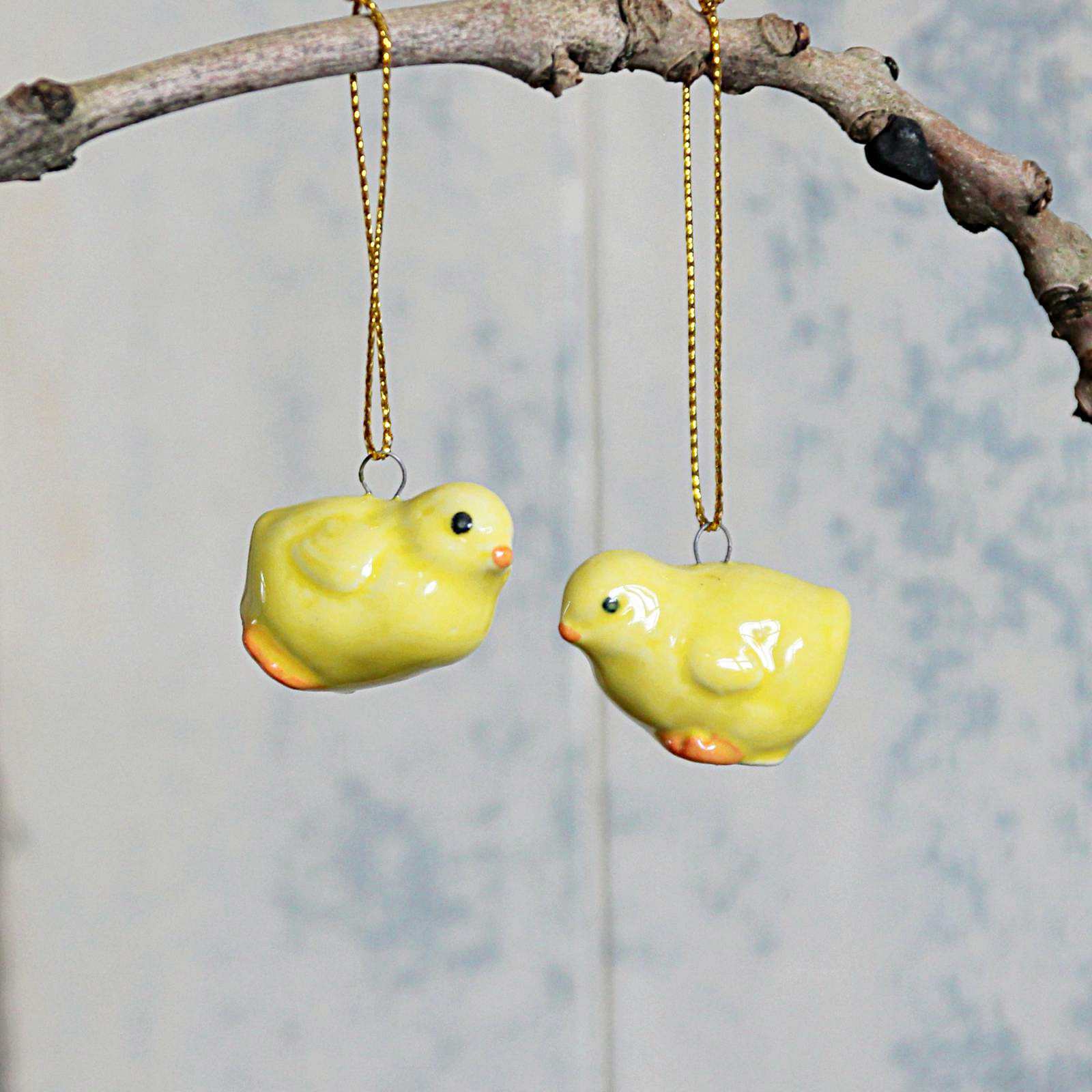 hanging Ceramic Chick Easter Decoration