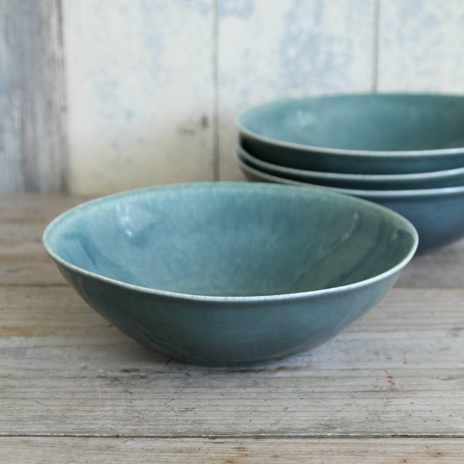 Ceramic Pasta bowl in Rosemary Green