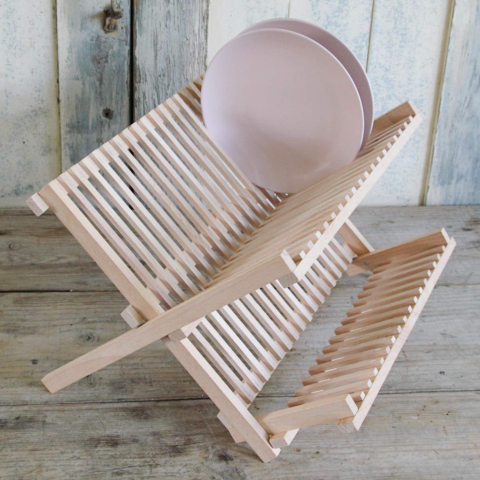 Wooden dish drainer plate rack