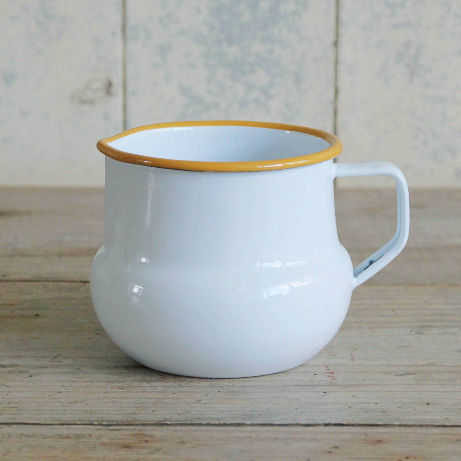 Enamel Jug -  Mustard Rim