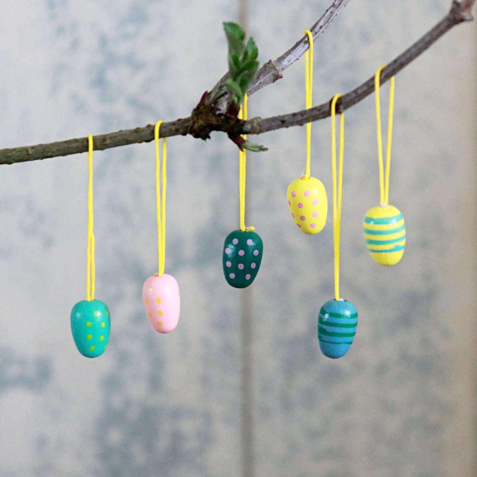 Box of Mini Wooden Egg Decorations