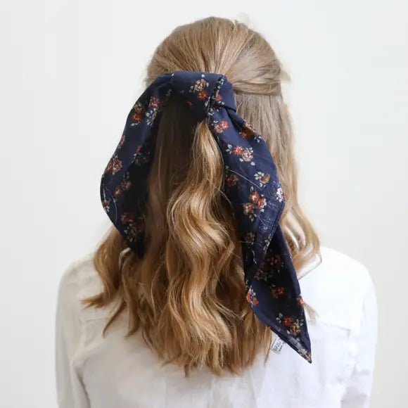 Classic square cotton head scarf