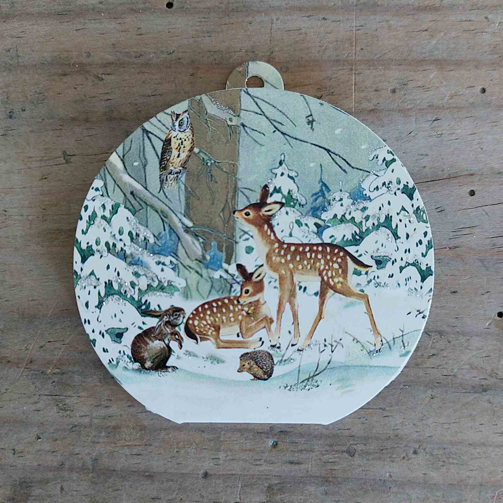 Traditional Vintage Pop Up Paper Bauble deer