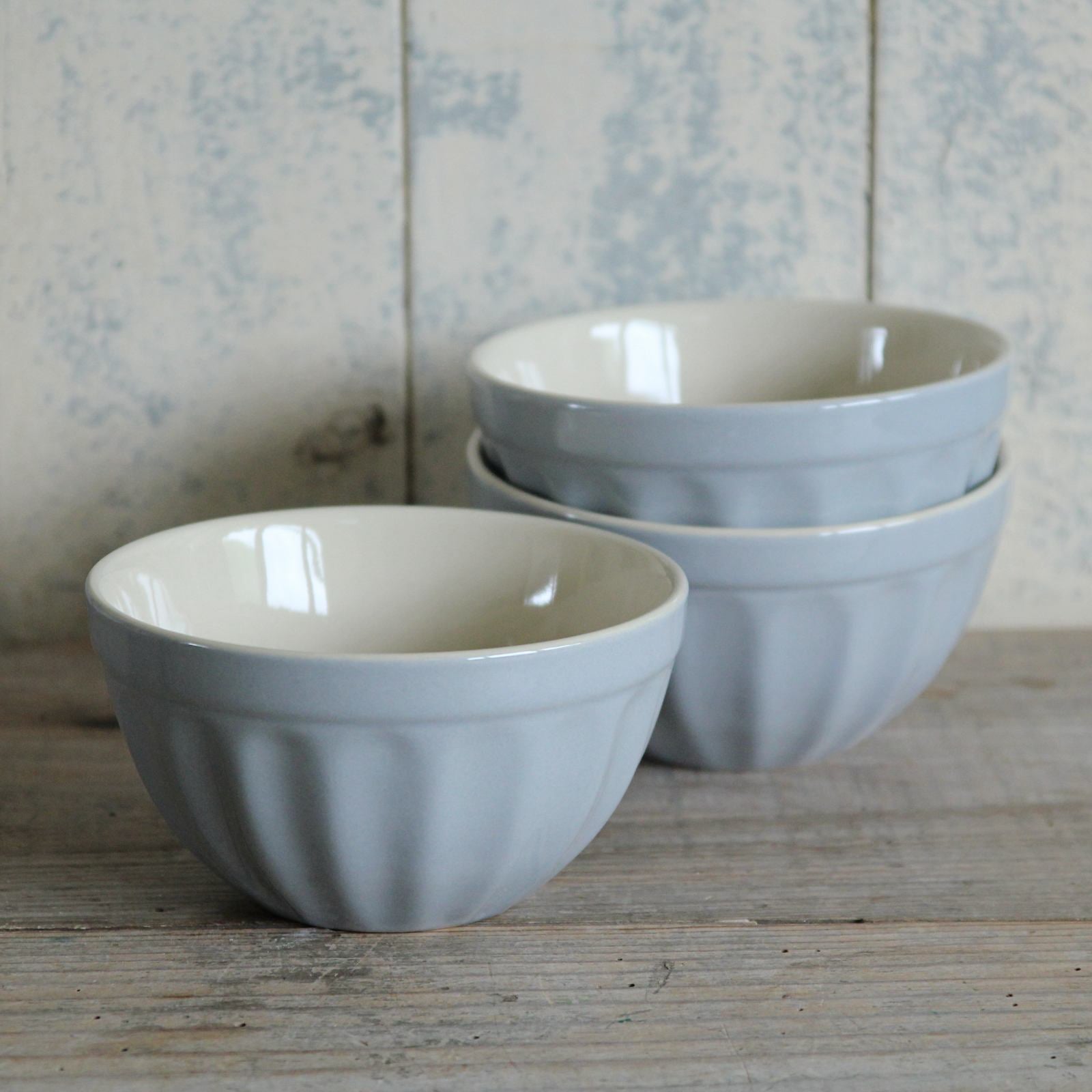 Ribbed Cafe Bowl - Grey