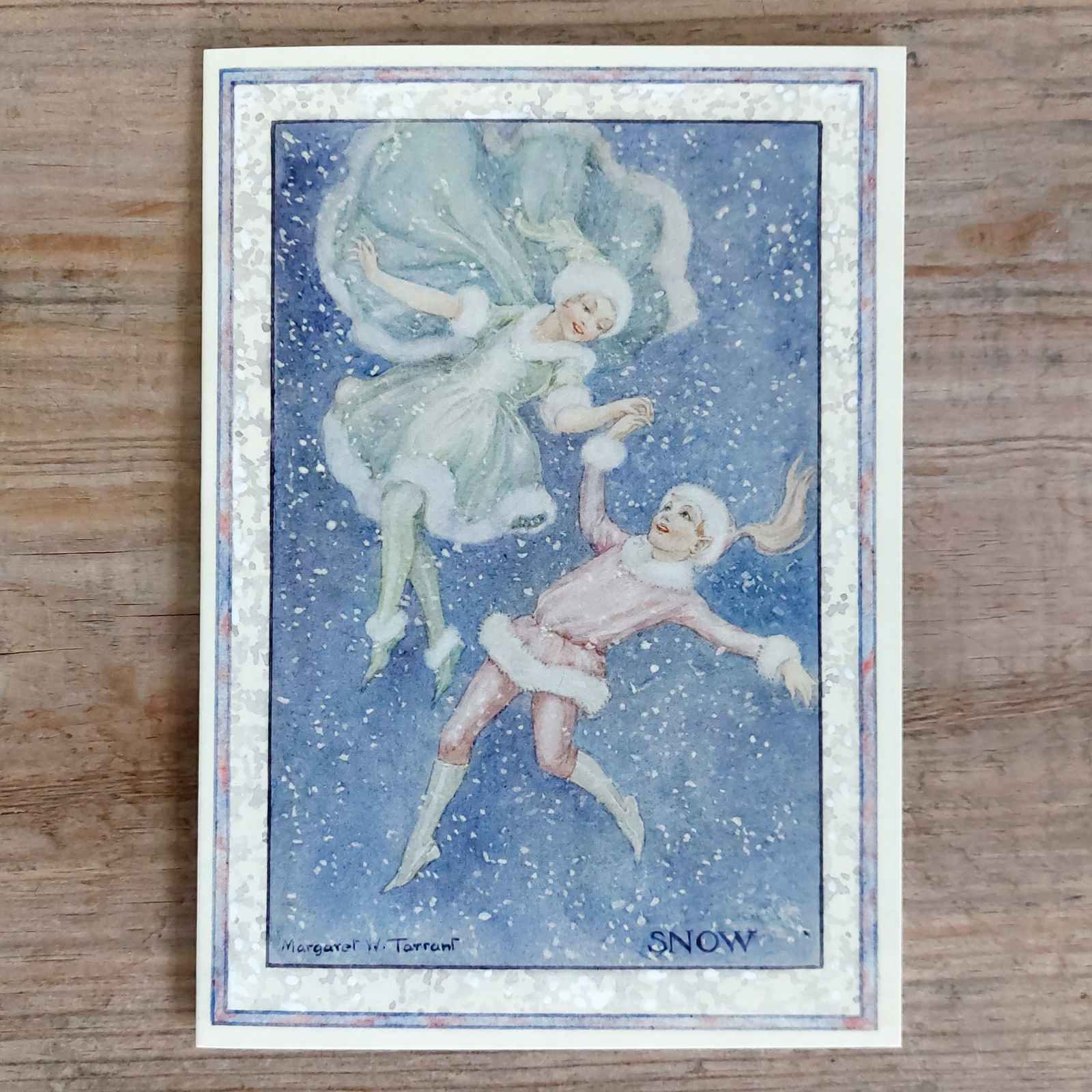 Single Vintage Christmas Card - Snow Dance