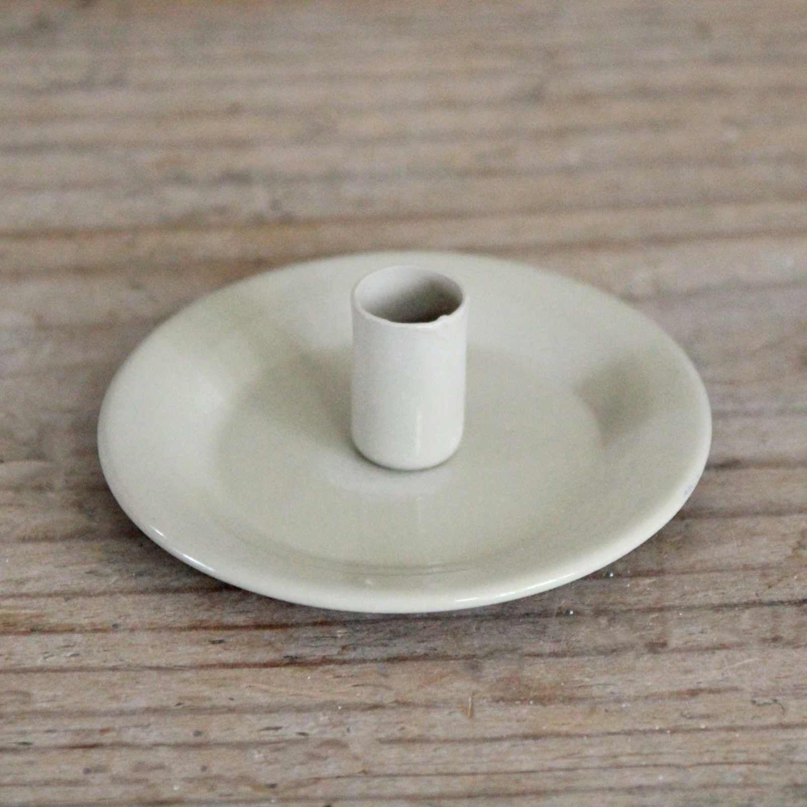 Taper Candle Holder - Antique Cream Enamel