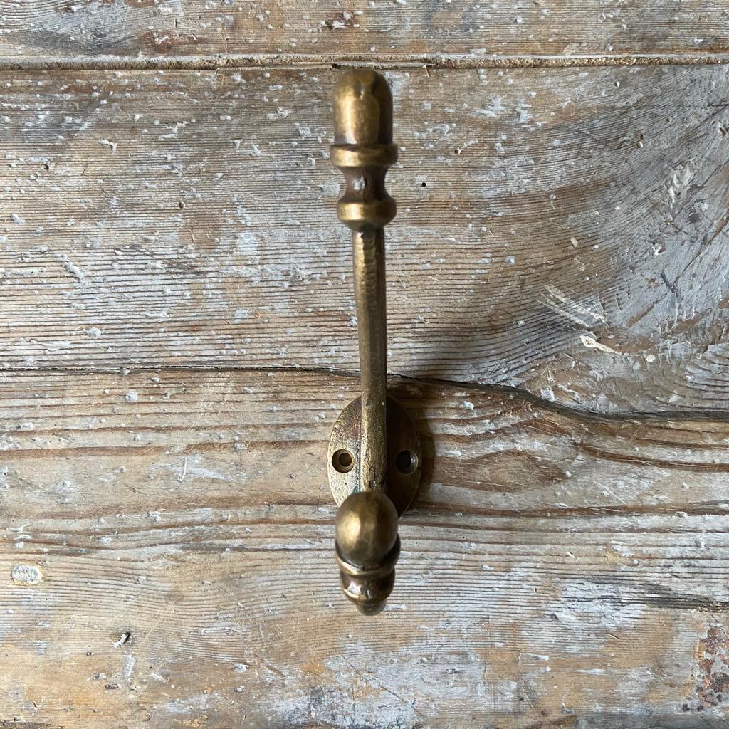 Double Brass Hook - Acorn Detail - Homeware Store