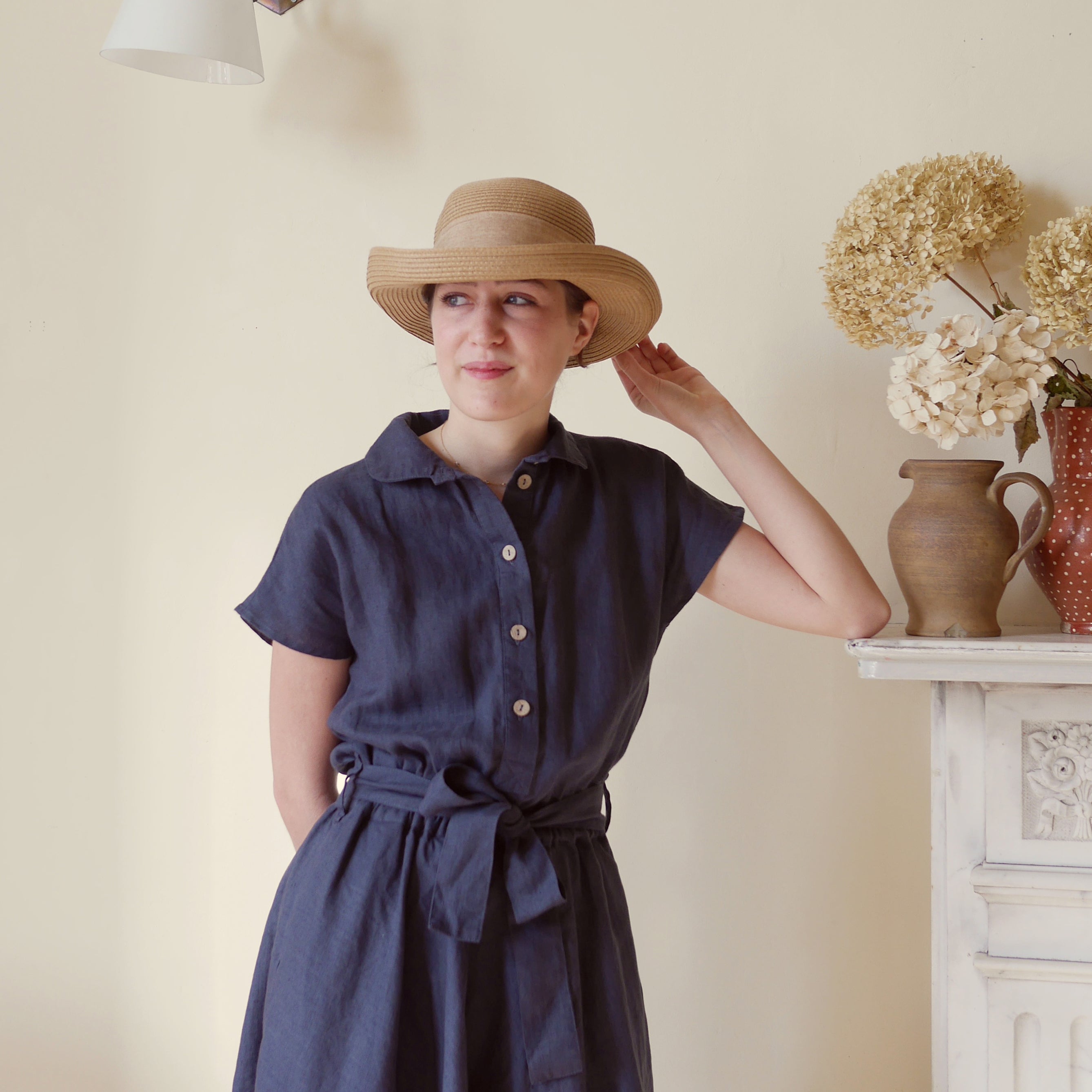 Sun Hat - Camel with Bow | Womens Fashion