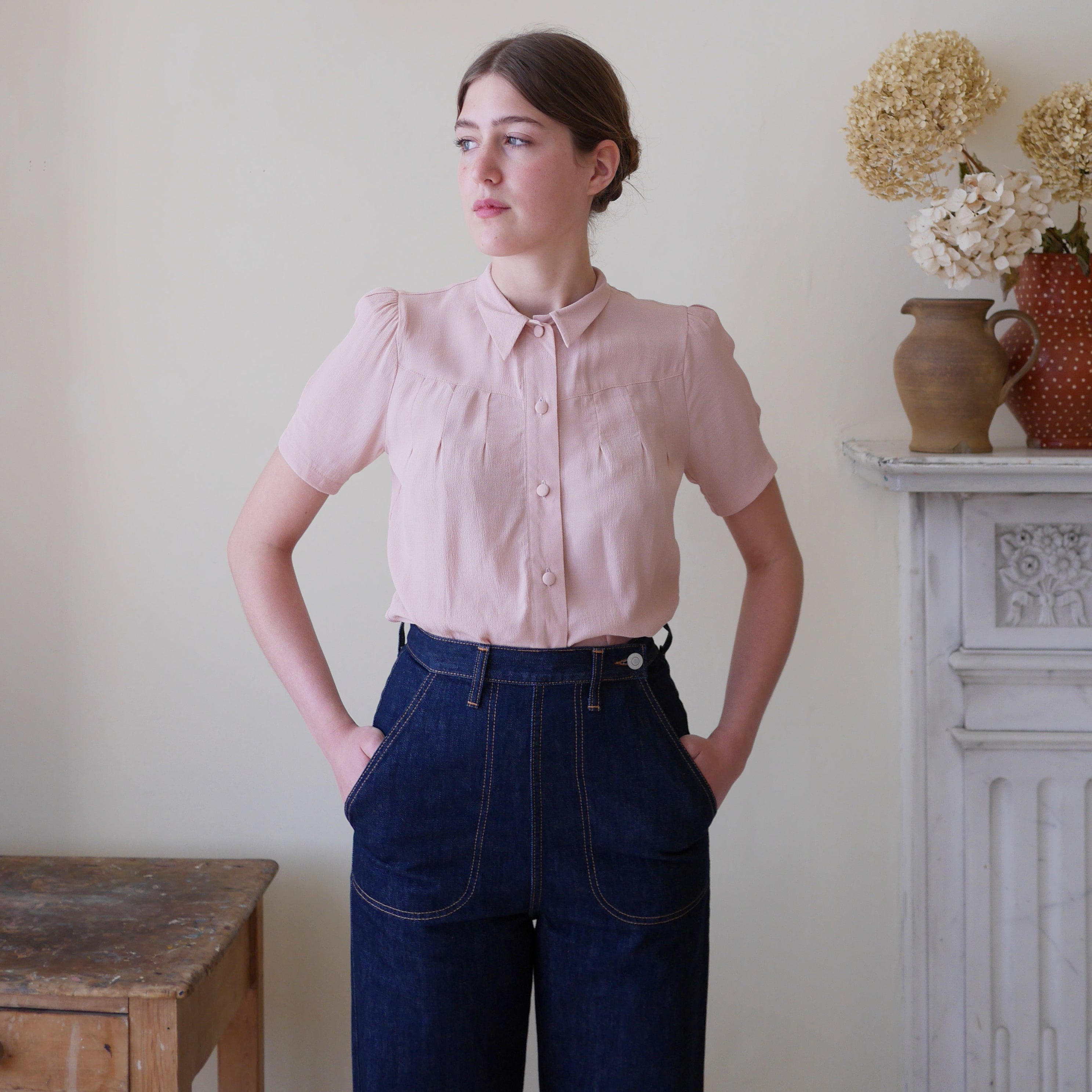 1930's Vintage Blouse - Blush Pink