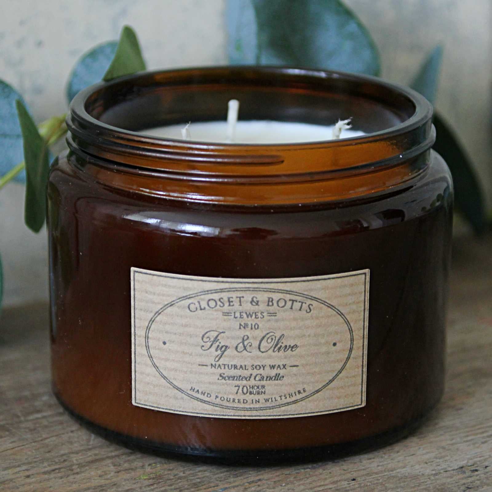 Vegan Soy wax scented candle, Fig & Olive