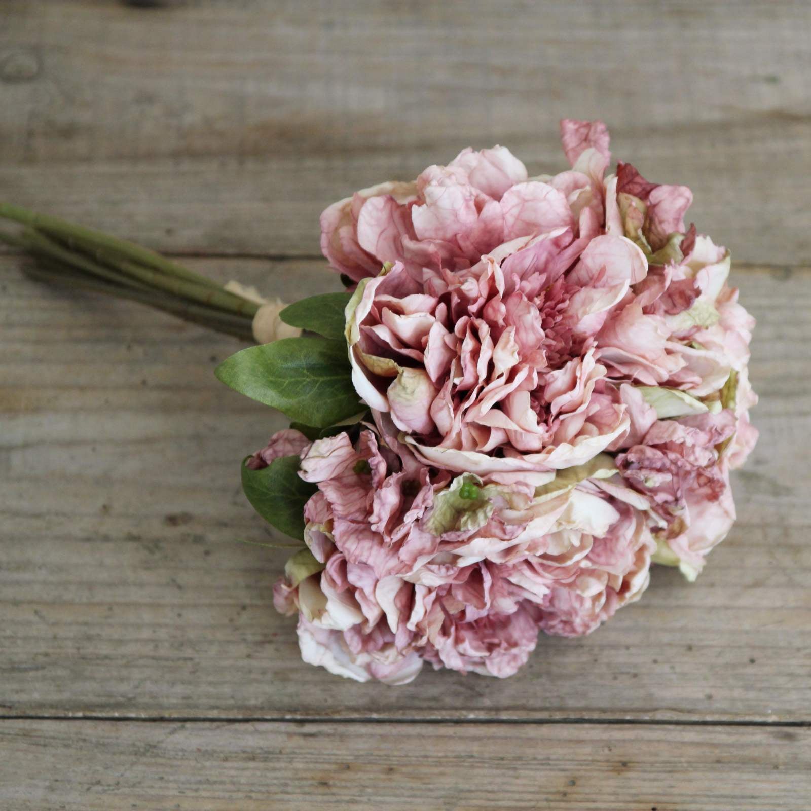 Silk Flower - Dried Peony Bunch - Dusty Pink