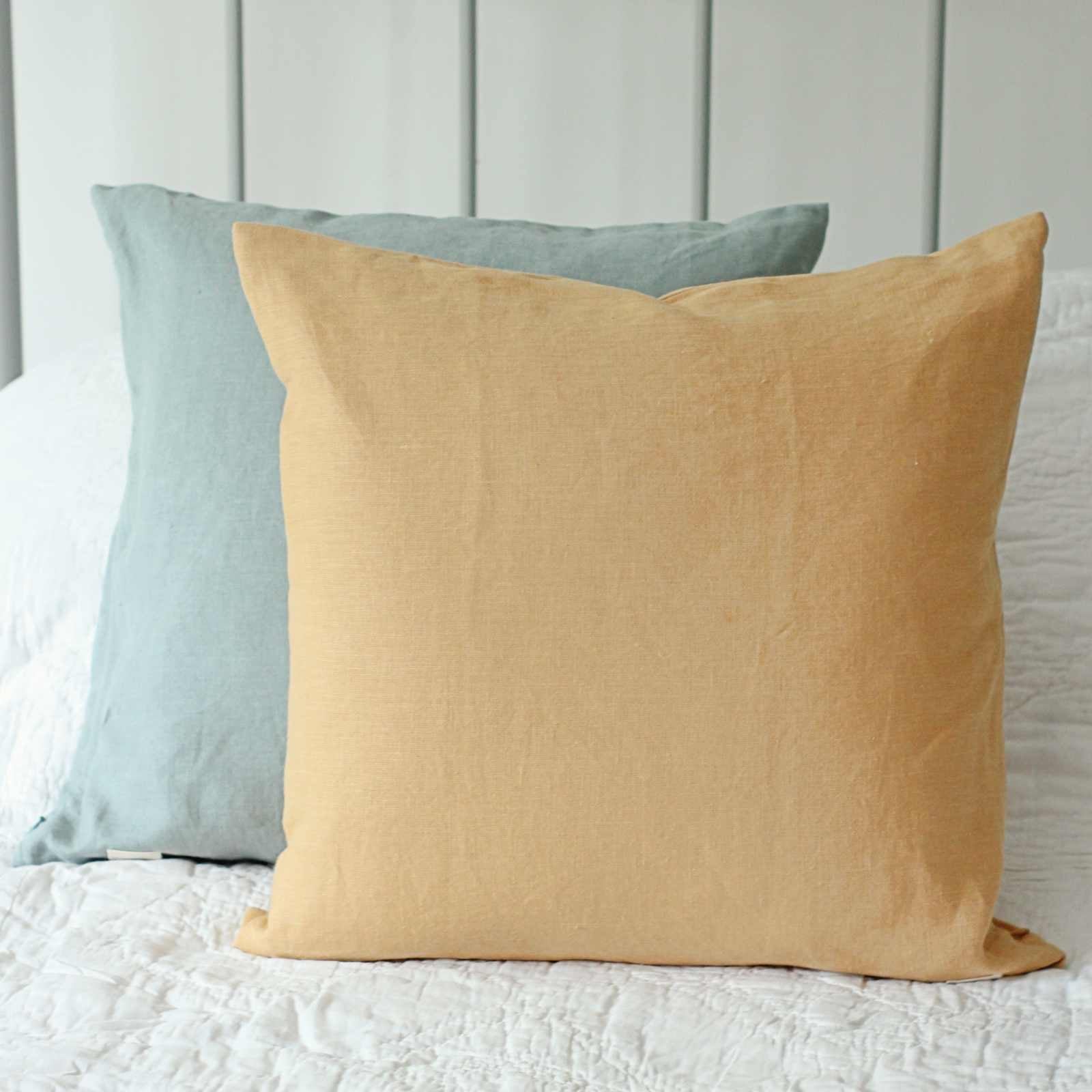 Linen Cushion Honey Yellow