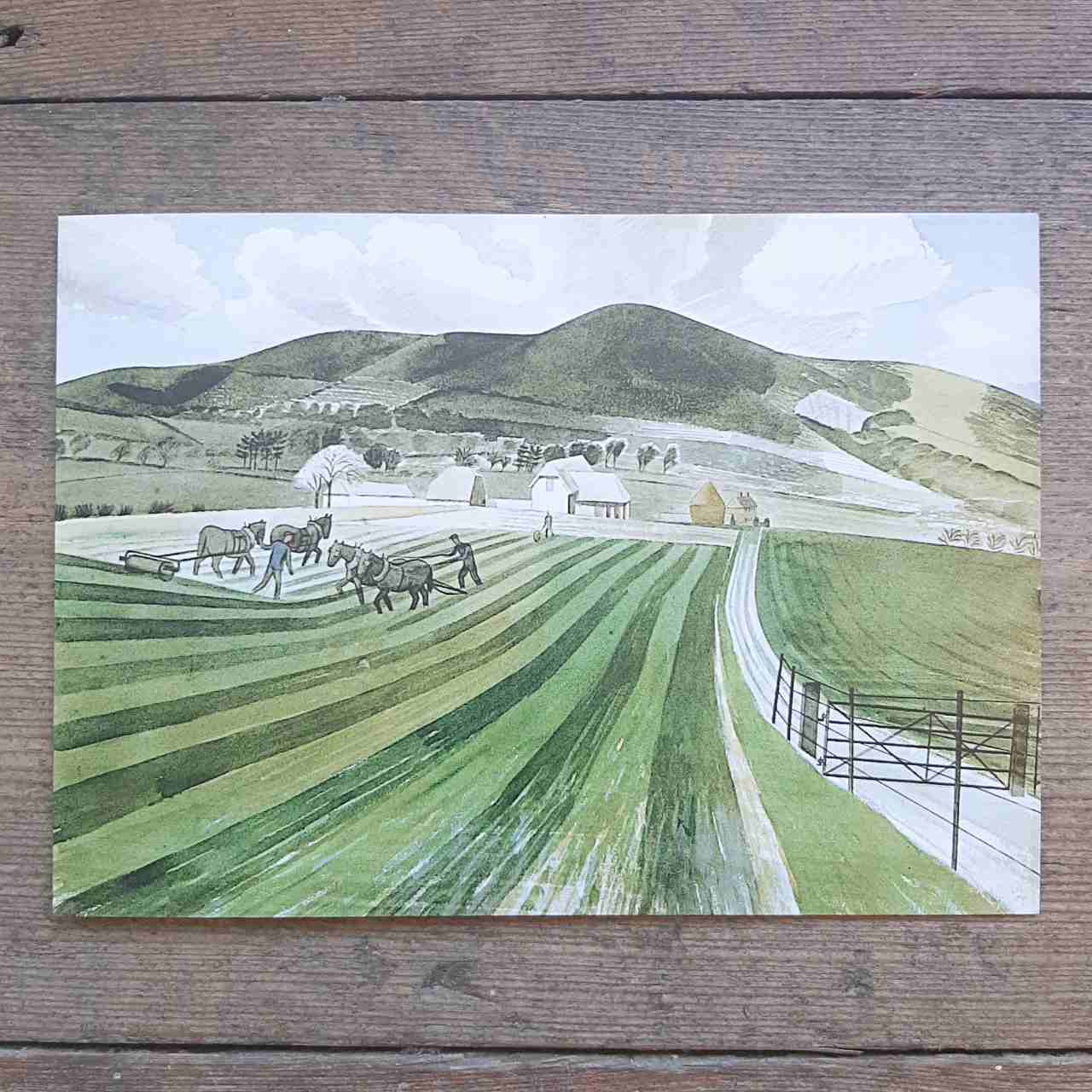 Vintage cards - Mount Caburn by Eric Ravilious