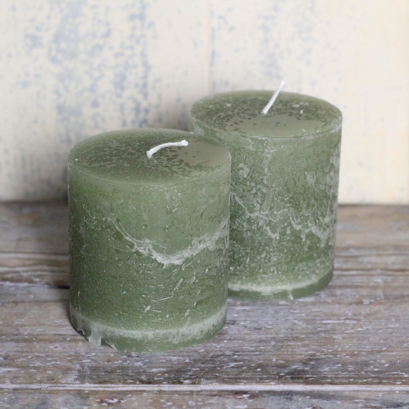 pillar candle moss green