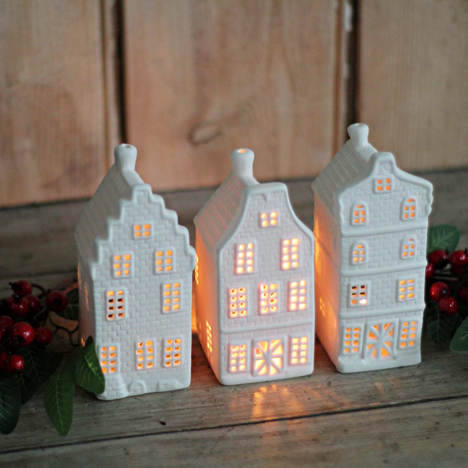 porcelain house tealight holder