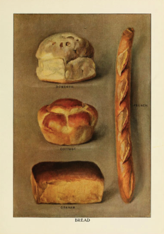 Vintage card with bread illustration detail