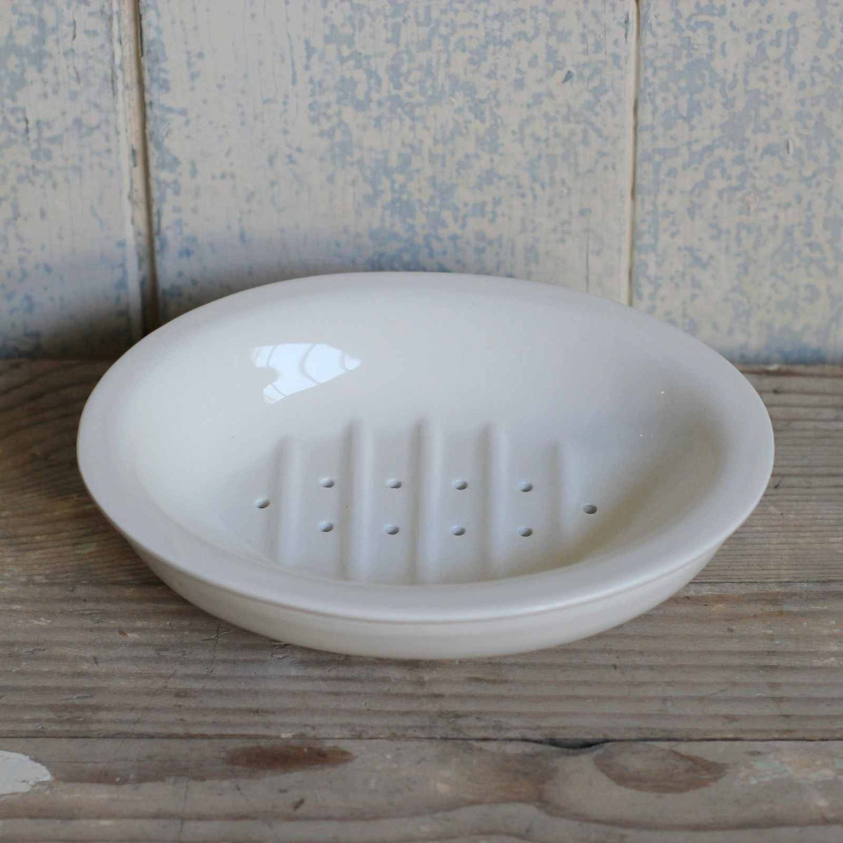 Two part Cream Ceramic Soap Dish | Closet & Botts