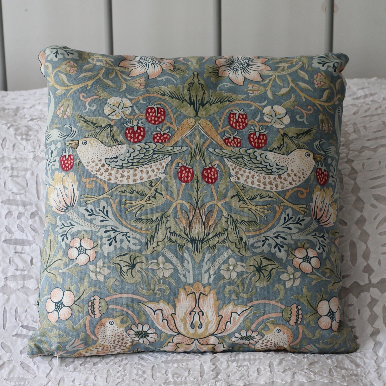 William Morris Cushion - Strawberry Thief