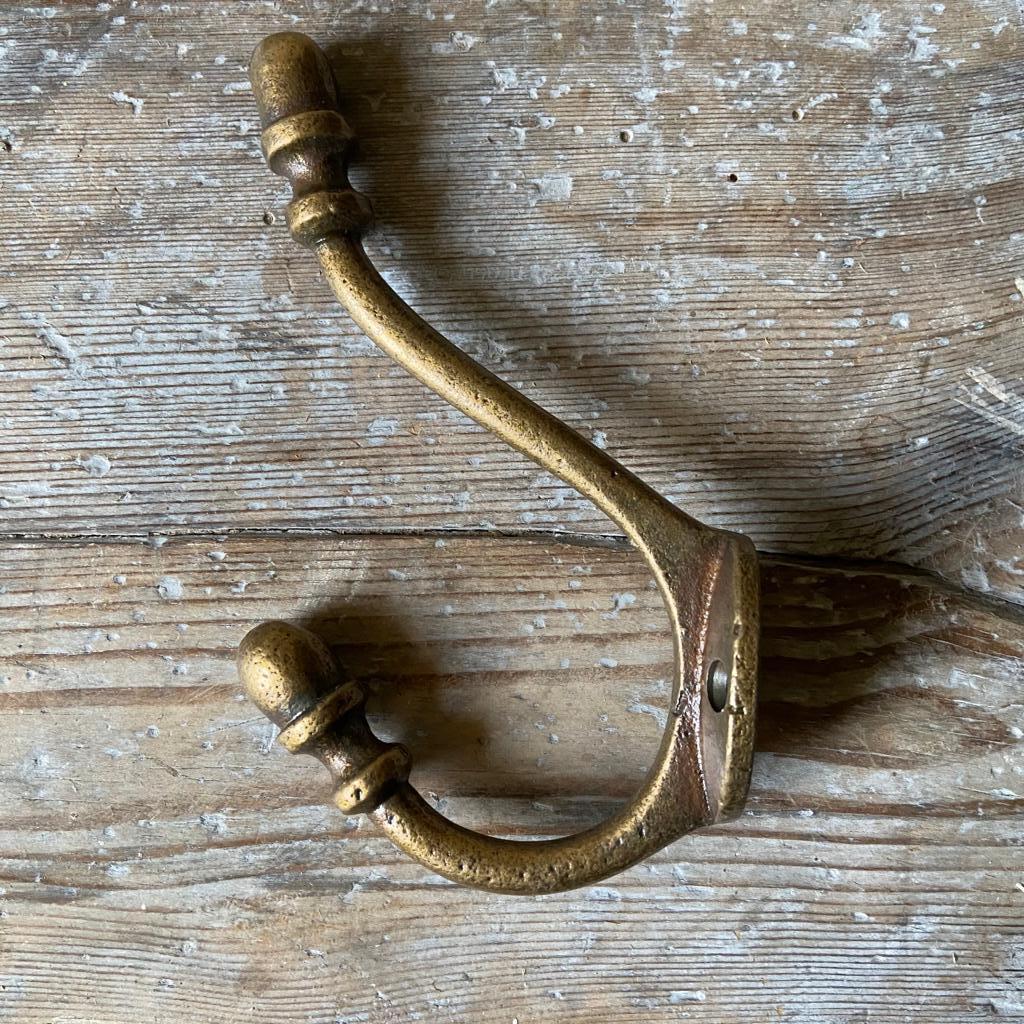 Double Brass Hook - Acorn Detail - Homeware Store