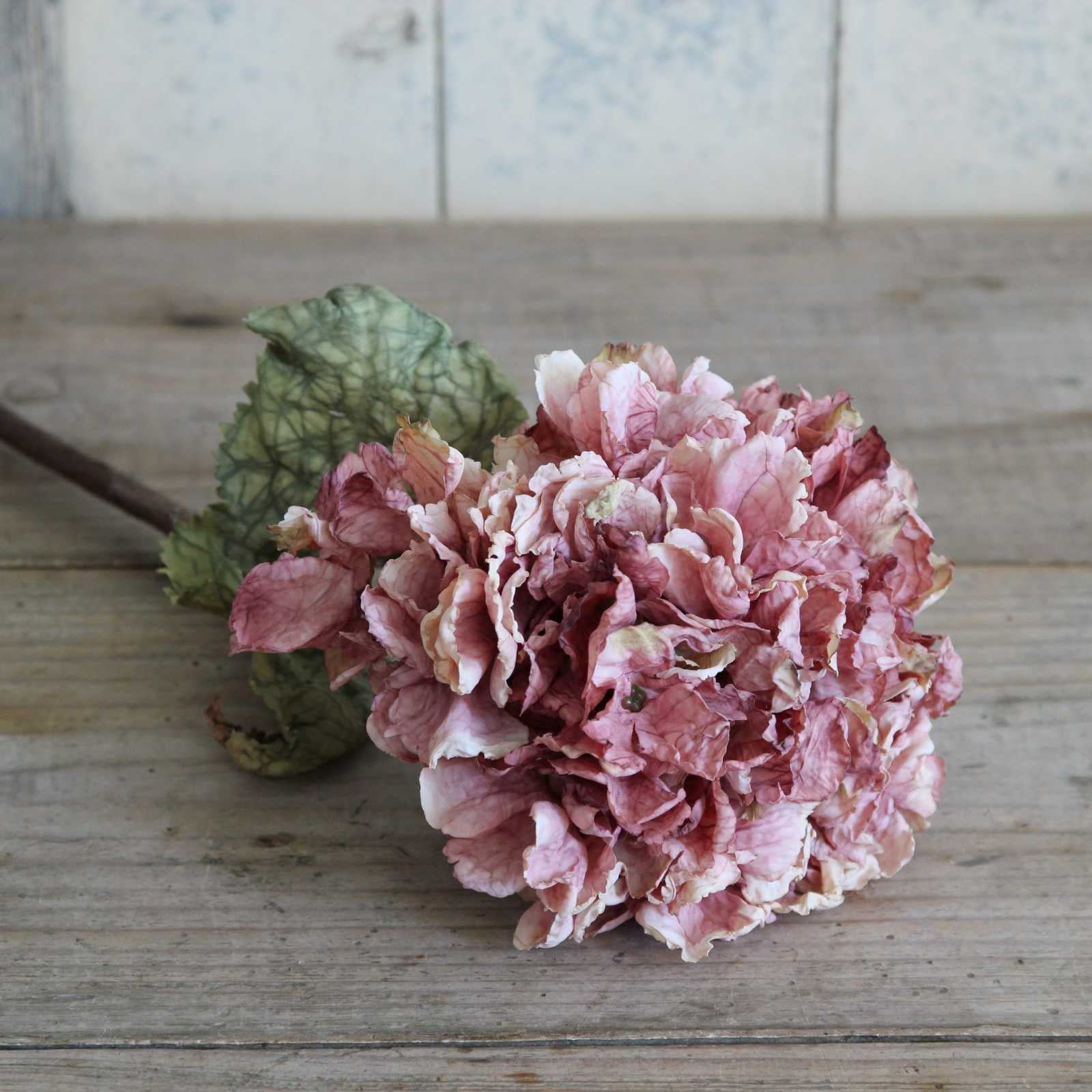 Silk Flower - Vintage Dried Hydrangea in a beautiful Dusty Pink