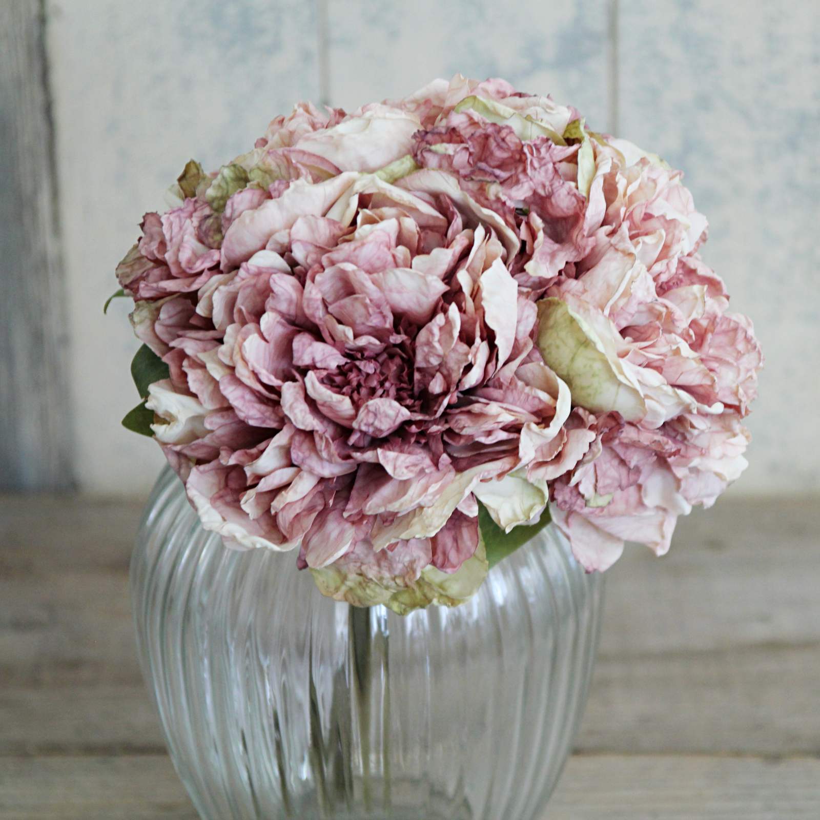 Silk Flower - Dried Peony Bunch - Dusty Pink