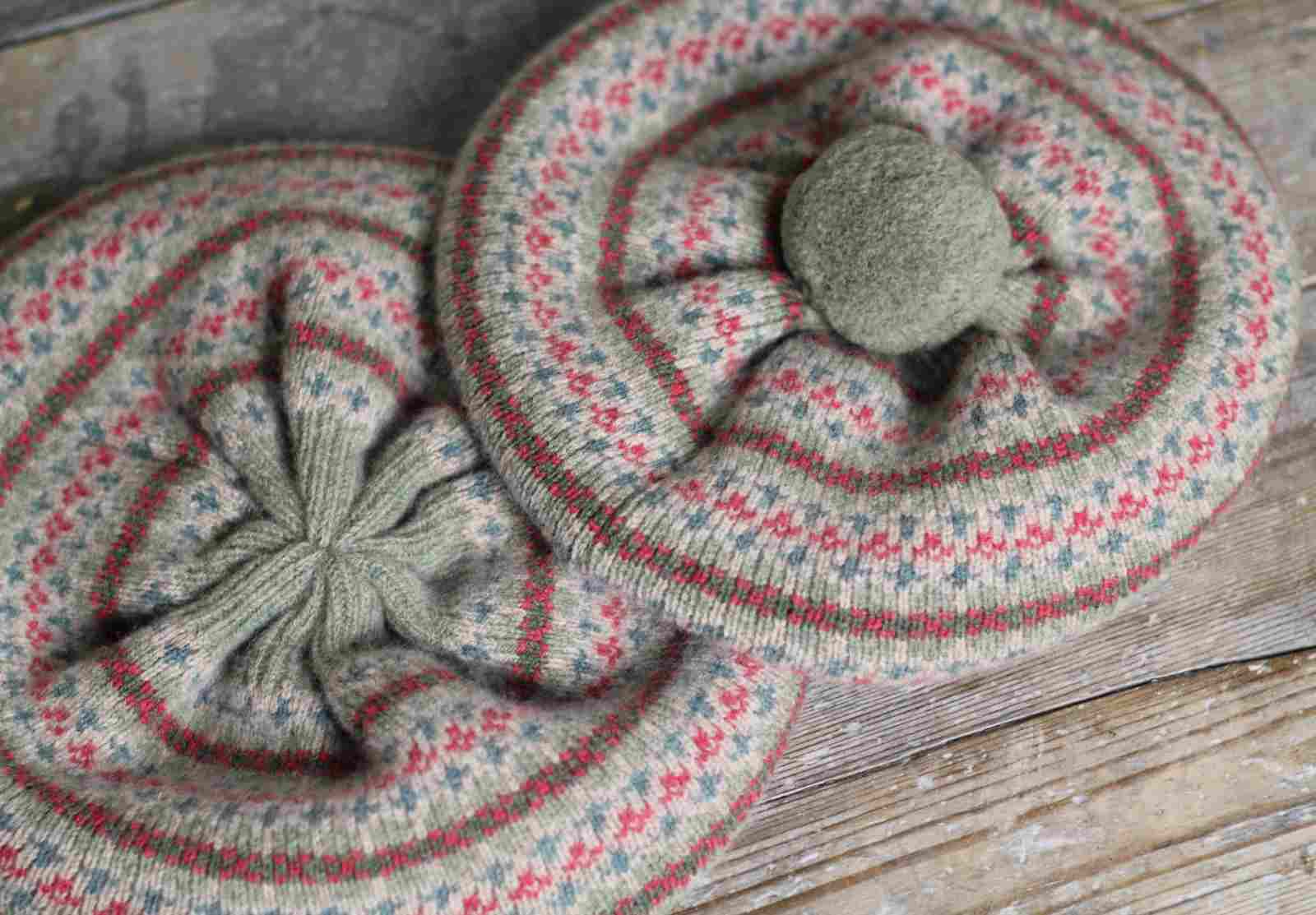 fair isle beret for children detail