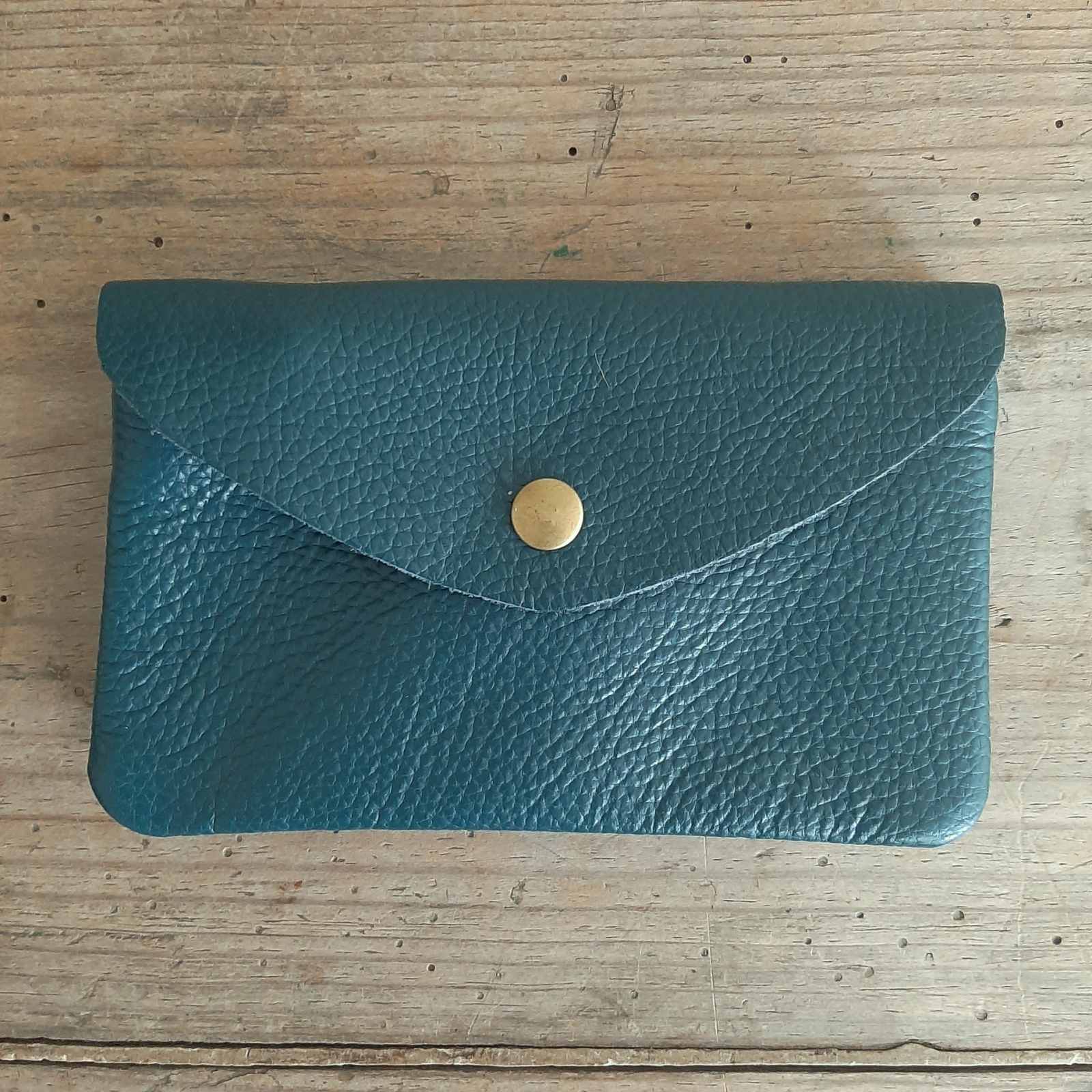 Teal leather purse online