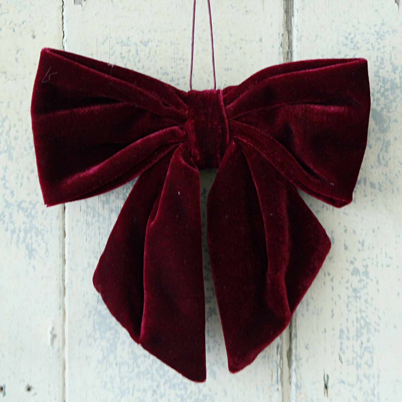 Burgundy Velvet Bow - beautiful as the finishing touch on your Christmas wreath