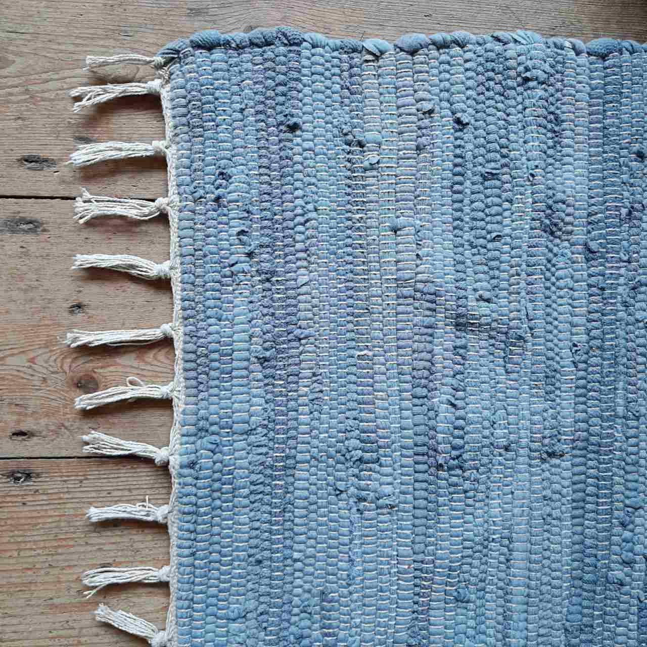 Blue Cotton Rug / Runner